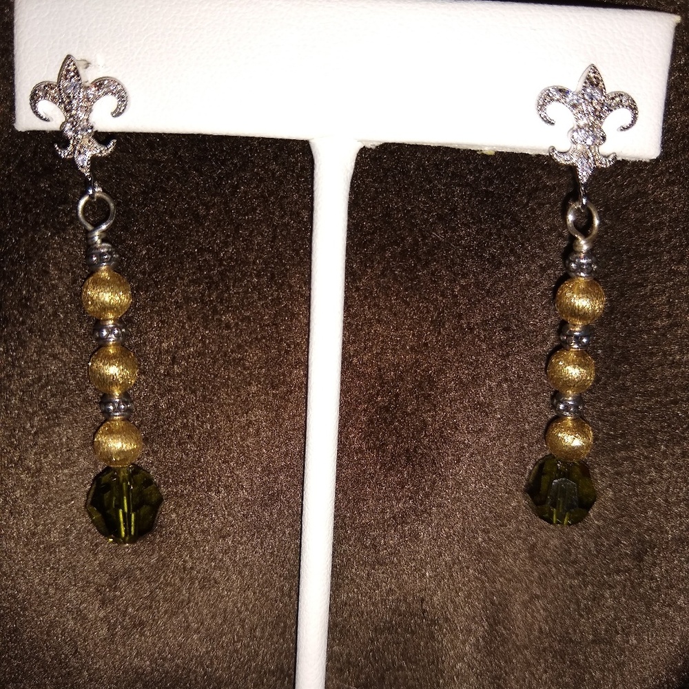 Green tourmaline w/ Sterling silver & GF posts